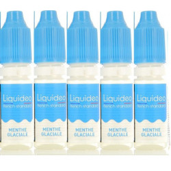 Pack de 5 flacons 	MENTHE GLACIALE LIQUIDEO FRENCH STANDARD 10ML