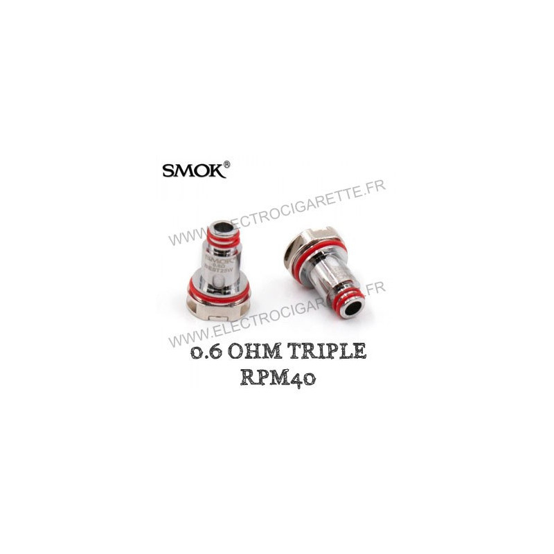 Pack de 5 x résistances Triple 0.6ohm RPM40 - Smok