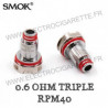 Pack de 5 x résistances Triple 0.6ohm RPM40 - Smok