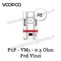 Pack de 5 x Résistances PnP pour Vinci Pod - Voopoo - VM1 - 0.3 Ohm