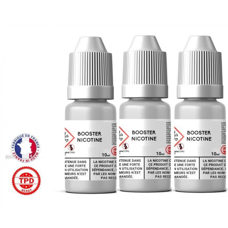 Pack 3 x boosters 10ml pour avoir 4 mg de nicotine pour 100ml
