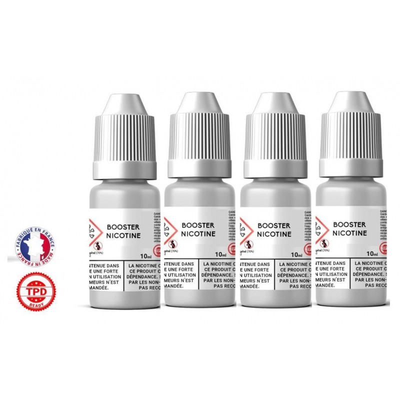 Pack 4 x boosters 10ml pour avoir 6 mg de nicotine pour 100ml