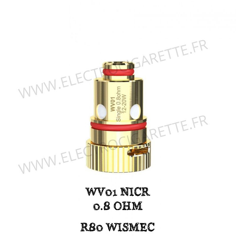 Pack de 5 x résistances WV01 0.8 Ohm NiCr R80 Wismec