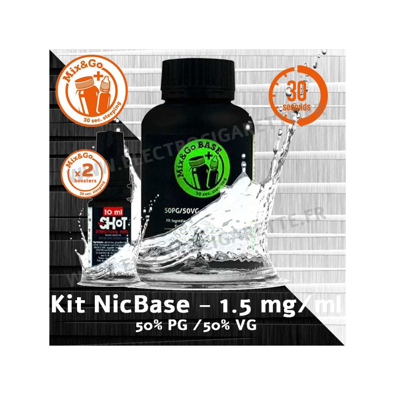 Kit Base - MixandGo - Chemnovatic - 200 ml - 1.5mg avec 2 boosters - 50% VG / 50% PG