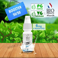 Pack 4 boosters 10ml pour avoir 6 mg de nicotine pour 100ml - Bio France - PG/VG 50/50