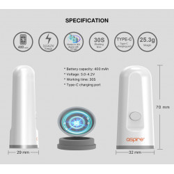Degerm 400mAh - Aspire - technique