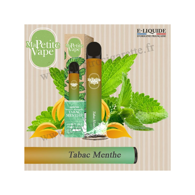Tabac Menthe - Ma petite vape - Vape Pen - Cigarette jetable