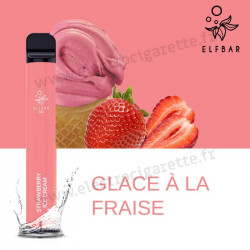 Glace à la Fraise - Elf Bar 600 - 550mah 2ml - Vape Pen - Cigarette jetable