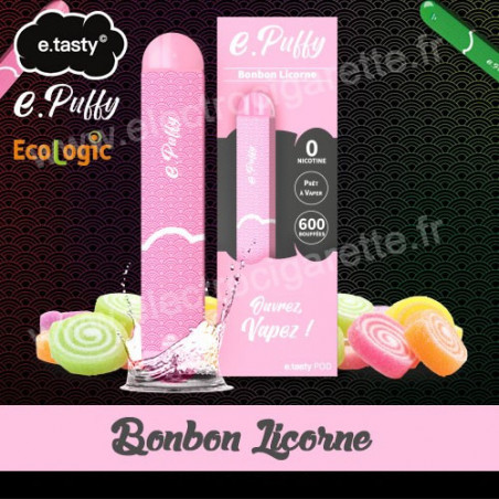 Bonbon Licorne - e.Puffy - e.Tasty - Vape Pen - Cigarette jetable