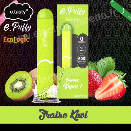 Fraise Kiwi - e.Puffy - e.Tasty - Vape Pen - Cigarette jetable