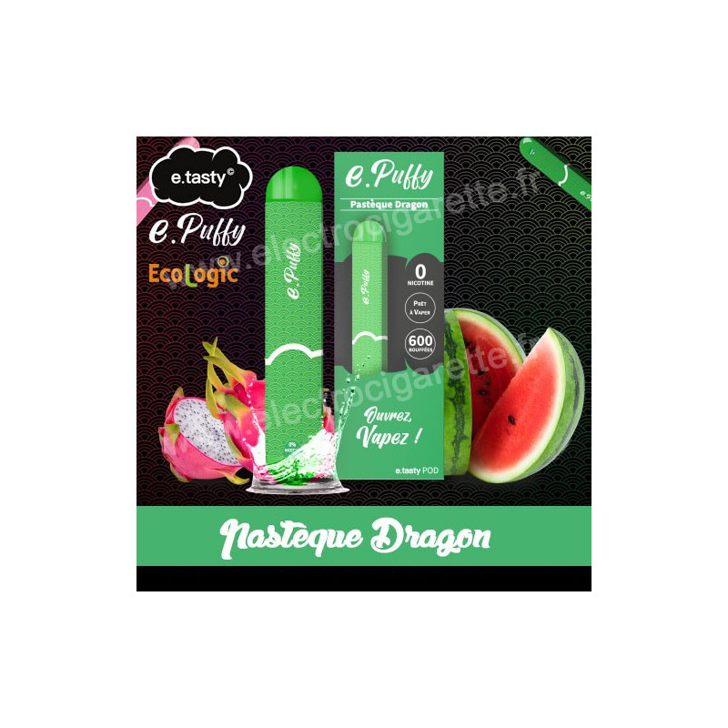 Pastèque Dragon - e.Puffy - e.Tasty - Vape Pen - Cigarette jetable