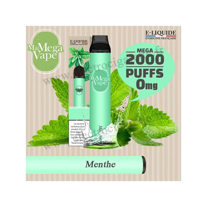 Menthe - Ma mega vape - Vape Pen - Cigarette jetable