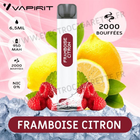 Framboise Citron - 2000 Puffs - Vapirit - Cigarette jetable