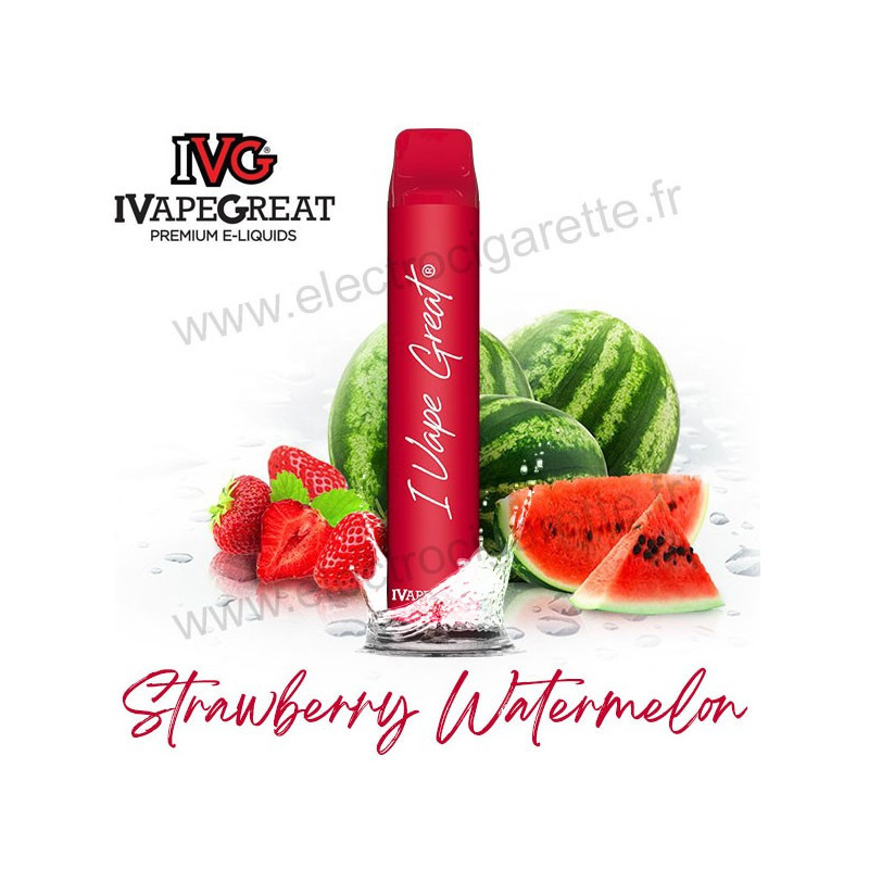 Strawberry Watermelon - I Vape Great Plus - IVG - Puff Vape Pen - Cigarette jetable