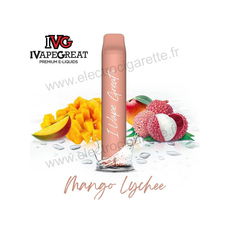 Mango Lychee - I Vape Great Plus - IVG - Puff Vape Pen - Cigarette jetable