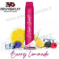Berry Limonade Ice - I Vape Great Plus - IVG - Puff Vape Pen - Cigarette jetable