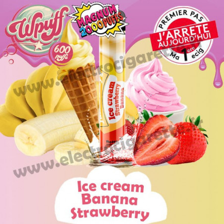 Ice Cream Banana Strawberry - Wpuff Magnum - Vape Pen - Cigarette jetable