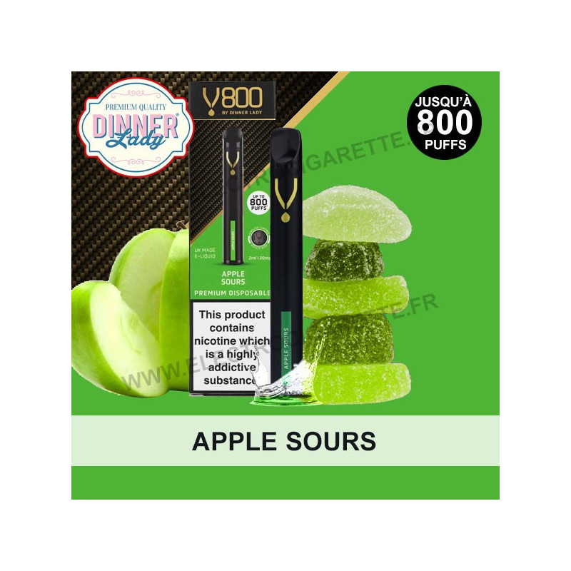 Apple Sours - Dinner Lady v800 - Puff - Cigarette jetable
