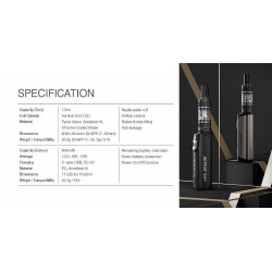 Kit Q16FF MTL 2ml 900mAh Justfog dimensions