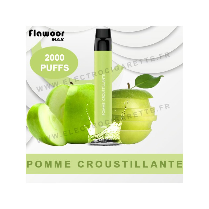 Pomme Croustillante - Flawoor Max - 2000 Puffs - Vape Pen - Cigarette jetable