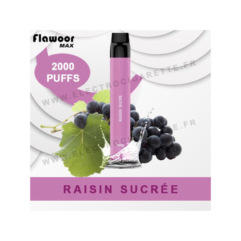 Raisin Sucré - Flawoor Max - 2000 Puffs - Vape Pen - Cigarette jetable