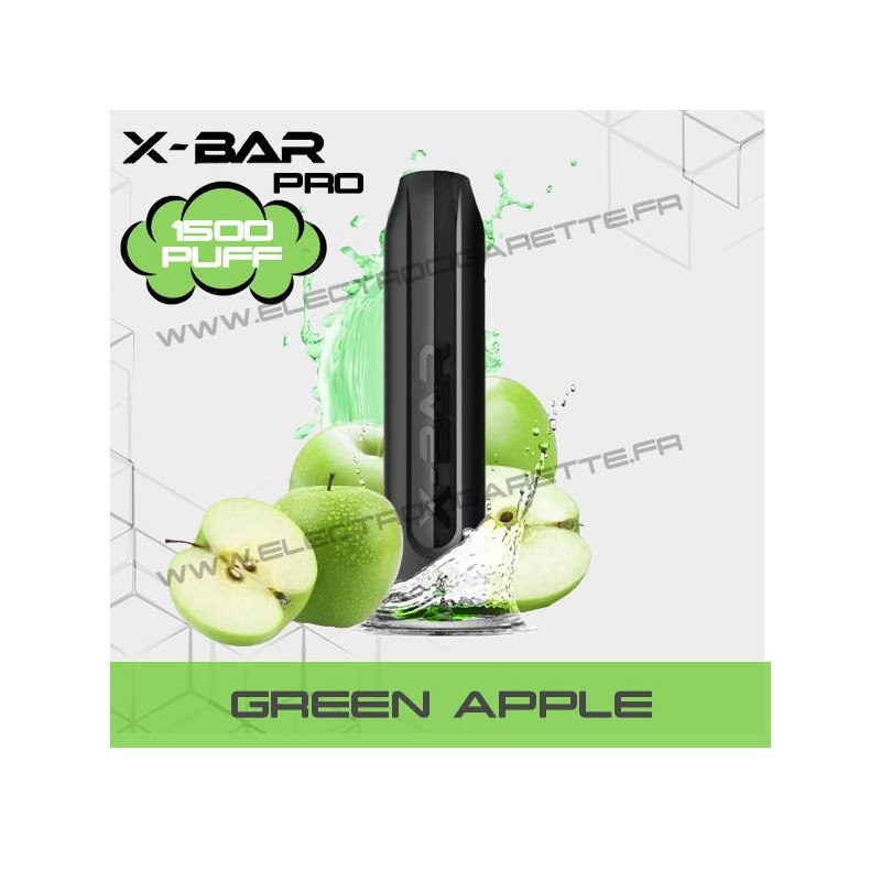 Green Apple - X-Bar Pro - 1500 Puff - Vape Pen - Cigarette jetable