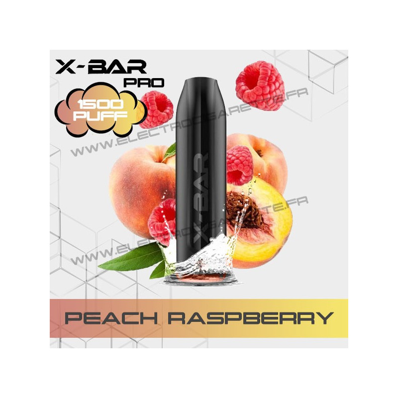 Peach Raspberry - X-Bar Pro - 1500 Puff - Vape Pen - Cigarette jetable