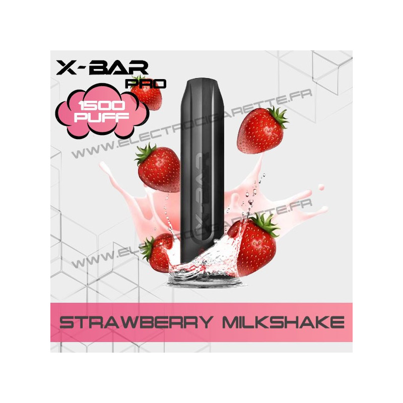 Strawberry Milkshake - X-Bar Pro - 1500 Puff - Vape Pen - Cigarette jetable