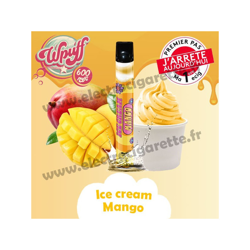 Puff Ice Cream Mango - Wpuff - Vape Pen - Cigarette jetable