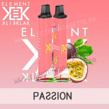 Passion - Klik Klak - Element E-Liquid - Puff - Cigarette jetable