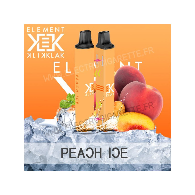 Peach Ice - Klik Klak - Element E-Liquid - Puff - Cigarette jetable