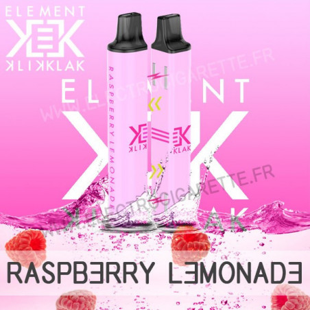 Raspberry Lemonade - Klik Klak - Element E-Liquid - Puff - Cigarette jetable