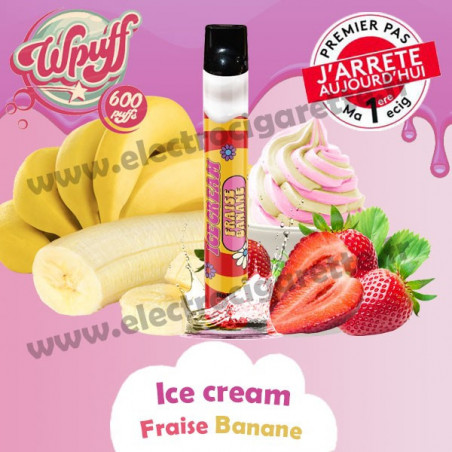 Ice Banane Fraise - Crème glacé Fraise Banane - Wpuff - Vape Pen - Cigarette jetable