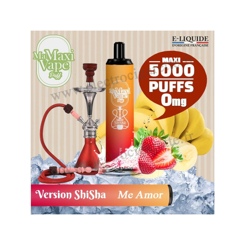 Me Amor - Version Shisha - Ma maxi vape - 5000 puffs - Vape Pen - Cigarette jetable - Sans Nicotine