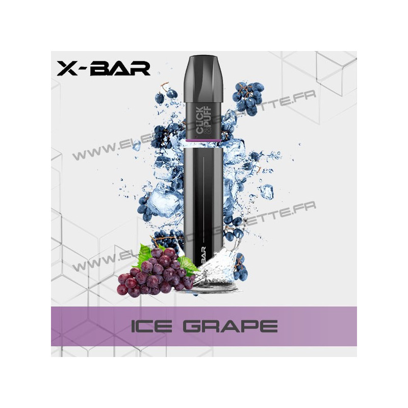 Ice Grape - Raisin Glacé - X-Bar Click Puff - Vape Pen - Cigarette jetable