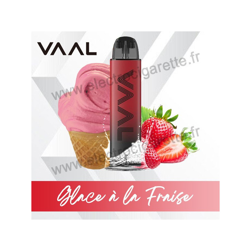 Kit Glace à la Fraise - VAAL CC - Joyetech - Rechargeable - Cigarette jetable - 650 Puffs