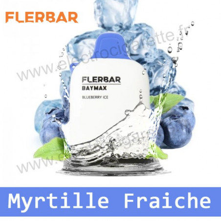 Myrtille Fraiche - Blueberry Ice - FlerBar Baymax - 3500 Puffs - Puff Vape Pen - Cigarette jetable