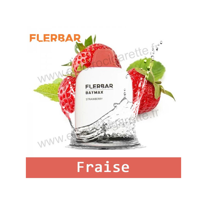 Fraise - Strawberry - FlerBar Baymax - 3500 Puffs - Puff Vape Pen - Cigarette jetable
