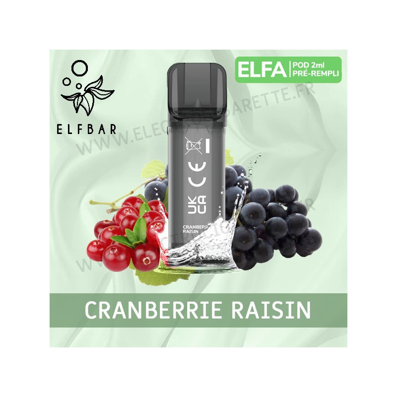 Cranberry Raisin - 2 x Capsules Pod Elfa par Elf Bar - 2ml - Vape Pen
