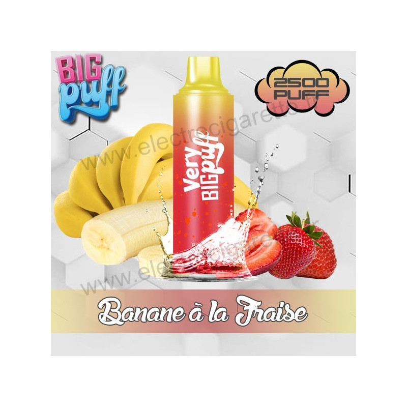 Banane à la Fraise - Very Big Puff - 2500 bouffées - Vape Pen - Cigarette jetable