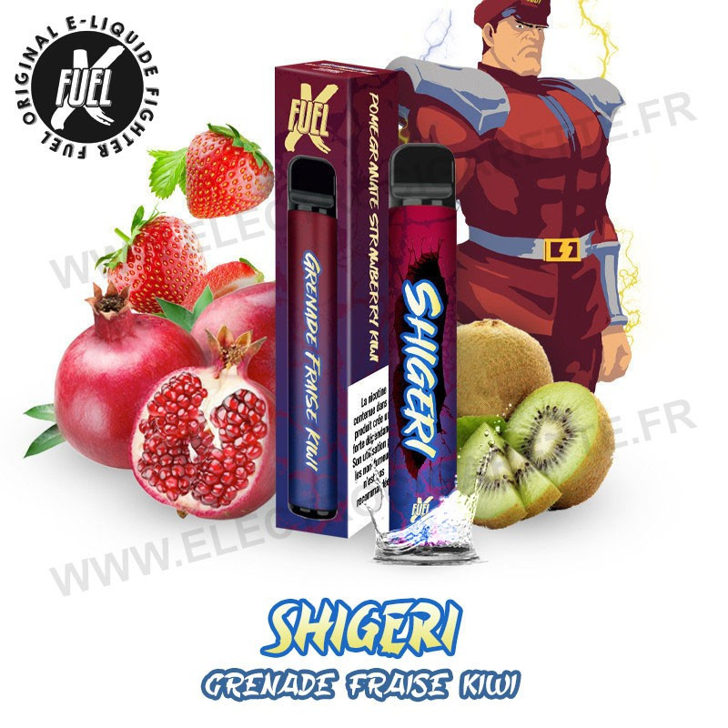 Shigeri - Grenade Fraise Kiwi - Fighter Fuel - Vape Pen - Cigarette jetable - 600 Puff