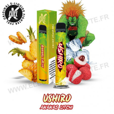 Ushiro - Ananas Litchi - Fighter Fuel - Vape Pen - Cigarette jetable - 600 Puff