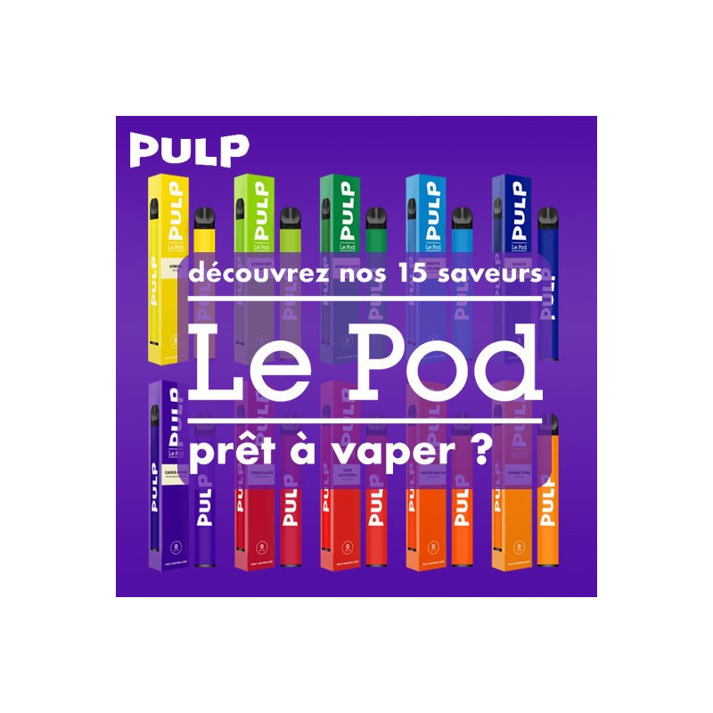 Puff Jetable - Le Pod 600 - 2Ml - Pulp - 00Mg - 10Mg - 20Mg - Découvrez leurs 15 saveurs