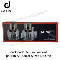 Pack de 2 x Cartouches 2ml avec un Capuchon Magnetique pour le Kit Barrel S Pod - Da One - Boite