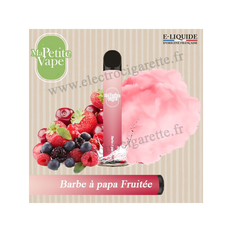 Barbe à papa Fraise - Ma petite vape - Vape Pen - Cigarette jetable