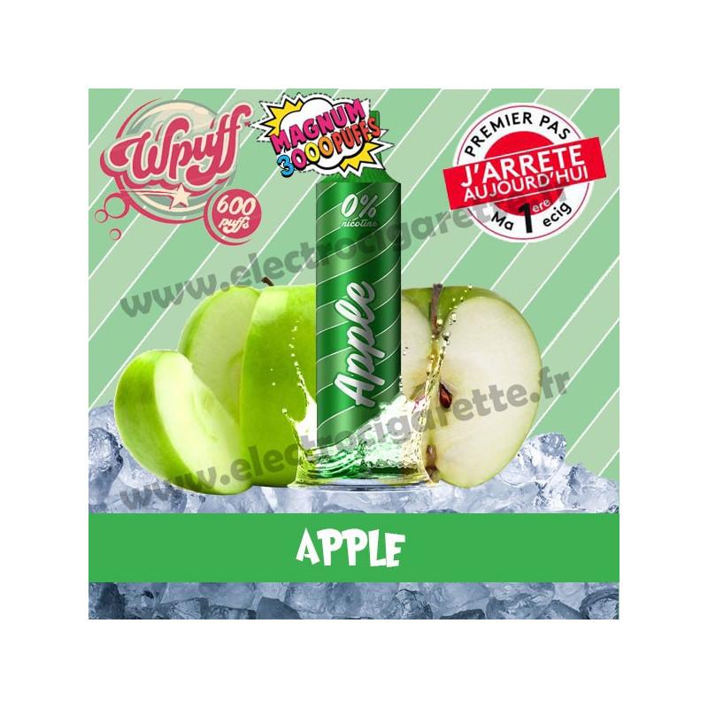 Apple - Pomme - Wpuff Magnum - 3000 Puff - Vape Pen - Cigarette jetable