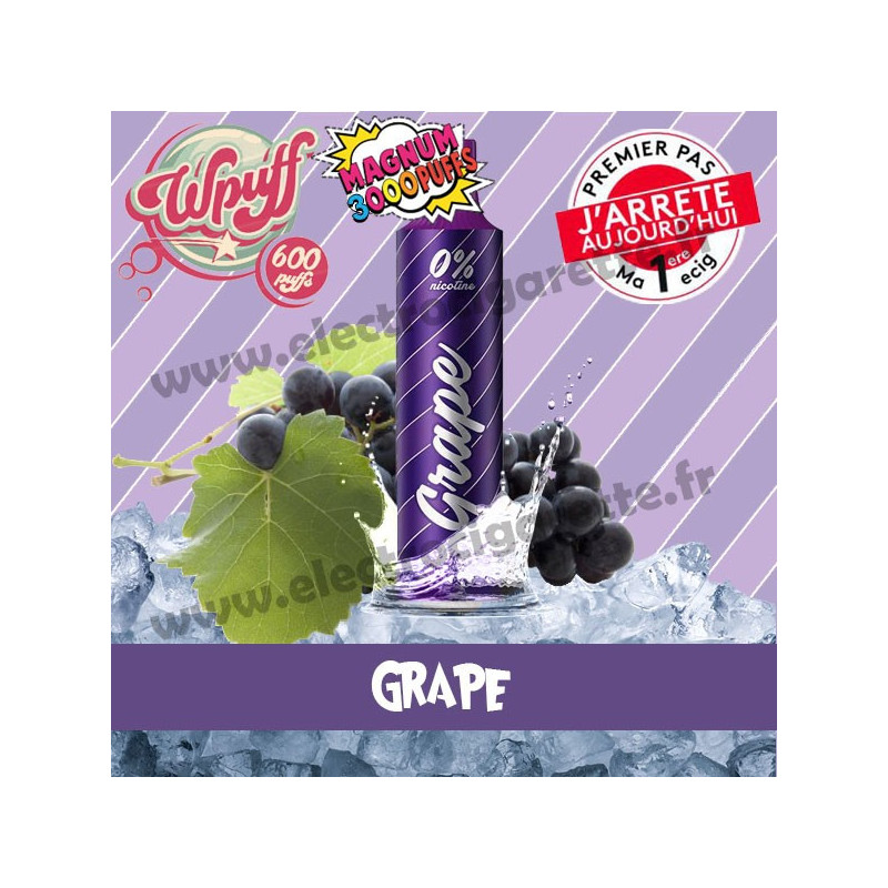 Grape - Raisin - Wpuff Magnum - 3000 Puff - Vape Pen - Cigarette jetable