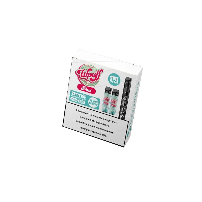 Kit de démarrage Wpuff Pod - Une cigarette jetable noire avec deux pods - Liquideo