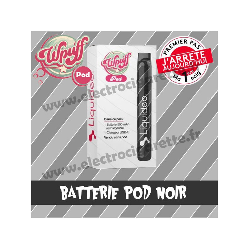 Batterie Wpuff Pod - Une cigarette jetable - Liquideo - Couleur Noire