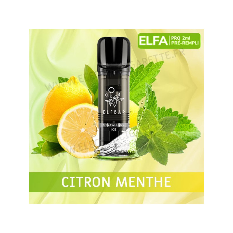Citron Menthe - 2 x Capsules Pod Elfa Pro par Elf Bar - 2ml - Vape Pen